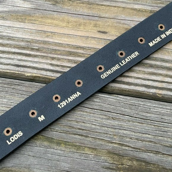 LODIS Belt Women Waistband Black Genuine Leather studded copper 1291ANNA size M - Picture 4 of 12